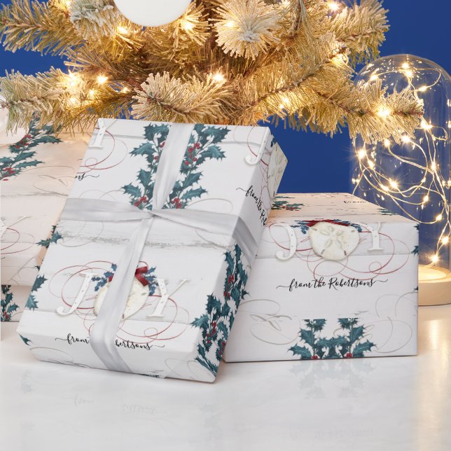 Papel De Regalo Navidades de playa disfrutan holly de arena dorada (Vacaciones)