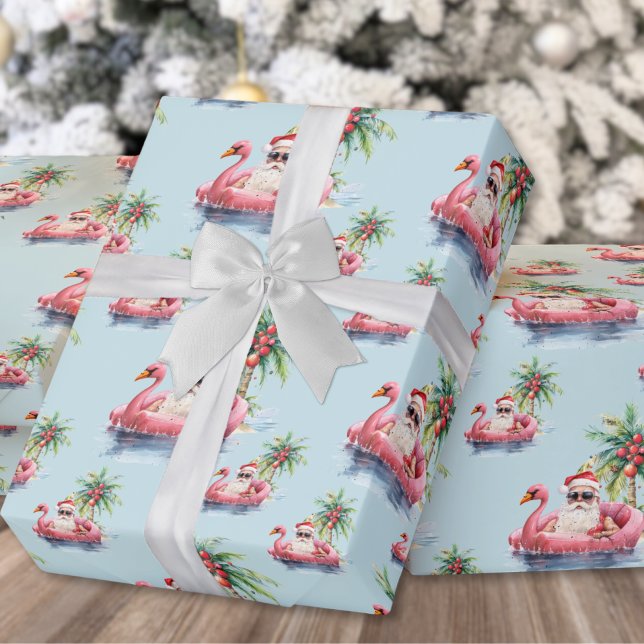 Papel De Regalo Navidades de playa Santa (Beach Christmas Santa Wrapping Paper)