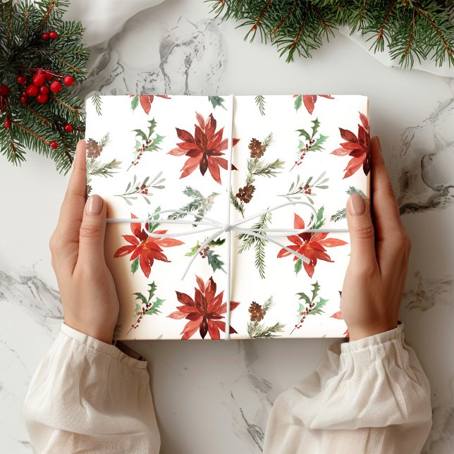 Papel De Regalo Navidades de Poinsettia (Subido por el creador)