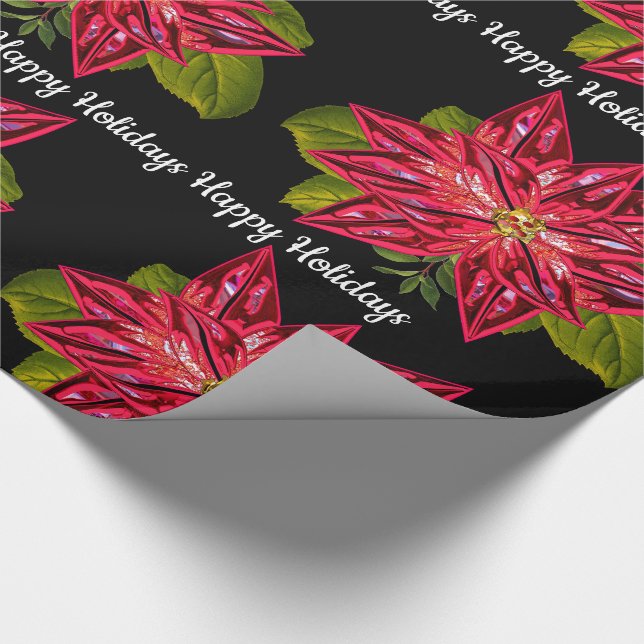 Papel De Regalo Navidades de Poinsettia Bonito Magical Victoriano (Esquina)