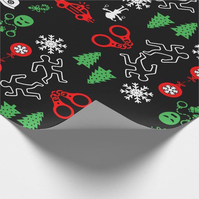 Papel De Regalo Navidades de policía decorativos (Esquina)