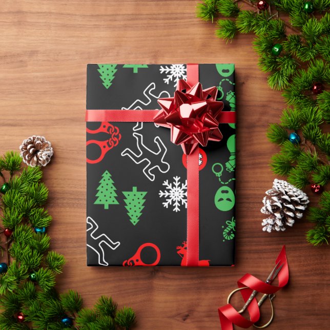 Papel De Regalo Navidades de policía decorativos (Regalo de vacaciones)