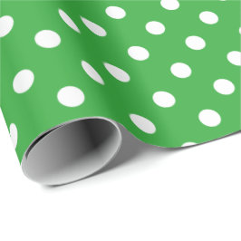 Papel De Regalo Navidades de polkadots verdes y blancos envolviend