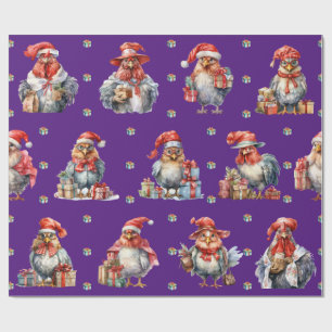 Papel De Regalo Navidades de pollo divertidos de vacaciones Compra