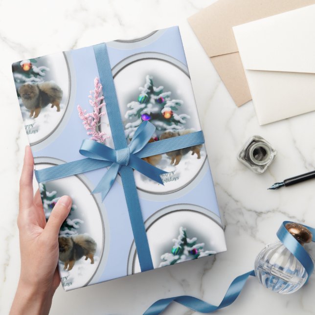 Papel De Regalo Navidades de Pomerania (Regalar)