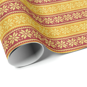 Papel De Regalo Navidades de punto brillante copo de nieve amarill