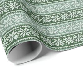 Papel De Regalo Navidades de punto verde Snowflake Suéter fea