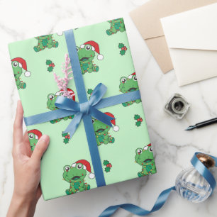 Papel De Regalo Navidades de rana Animales de Invierno Ranas Vacun