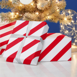 Papel De Regalo Navidades de rayas de Peppermint Rojo envolviendo 