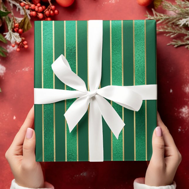 Papel De Regalo Navidades de rayas de satinado shimmer verde (Subido por el creador)