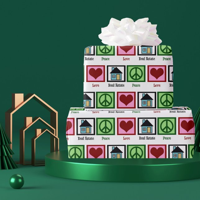 Papel De Regalo Navidades de Realtor Inmobiliario Peace Love (Subido por el creador)