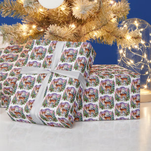 Papel De Regalo Navidades de reno con azulejos