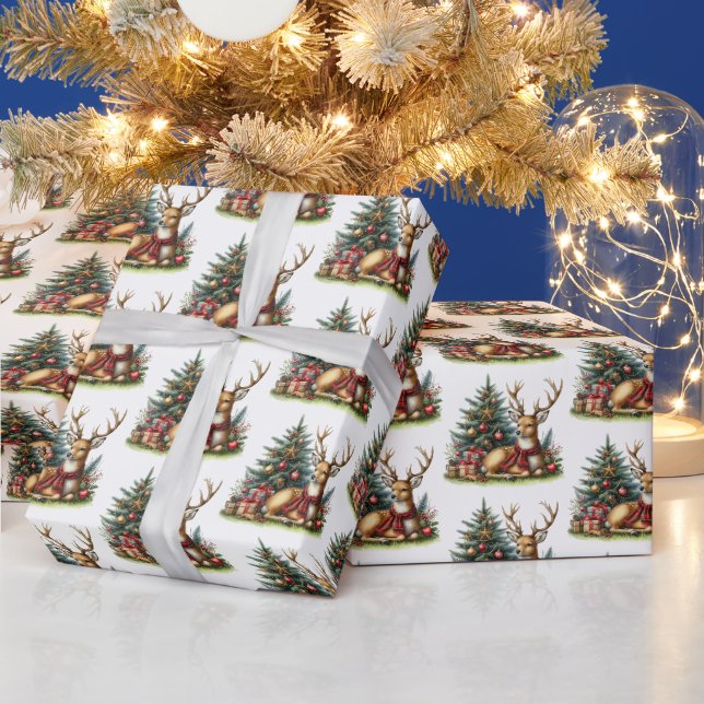 Papel De Regalo Navidades de reno con azulejos (Vacaciones)