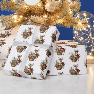 Papel De Regalo Navidades de reno con azulejos