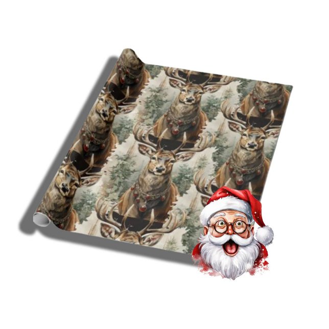 Papel De Regalo Navidades de reno escocés (Merry Christmas)