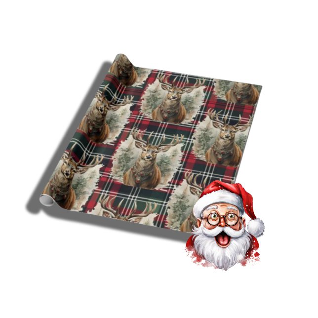 Papel De Regalo Navidades de reno rojo verde (Mery Christmas Cow)