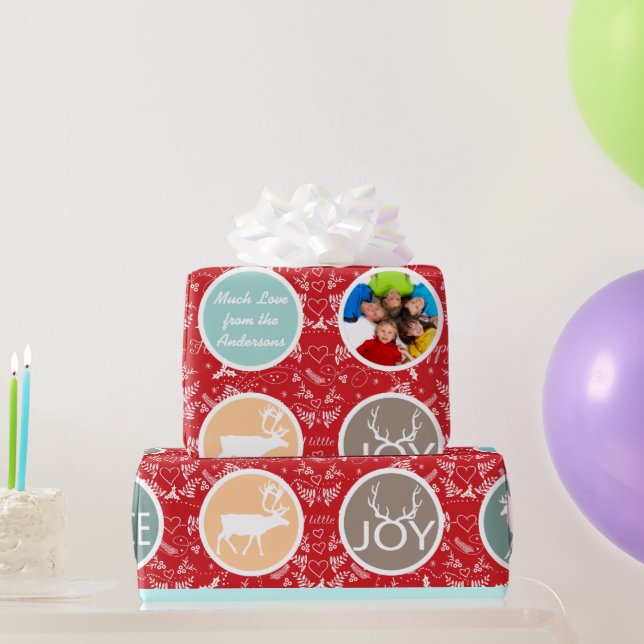 Papel De Regalo Navidades de renos de la familia de la Casa de la  (Regalos de fiesta)