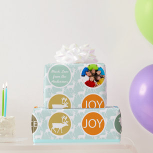 Papel De Regalo Navidades de renos de la familia de la Casa de la 