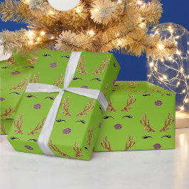 Papel De Regalo Navidades de renos Felicidad