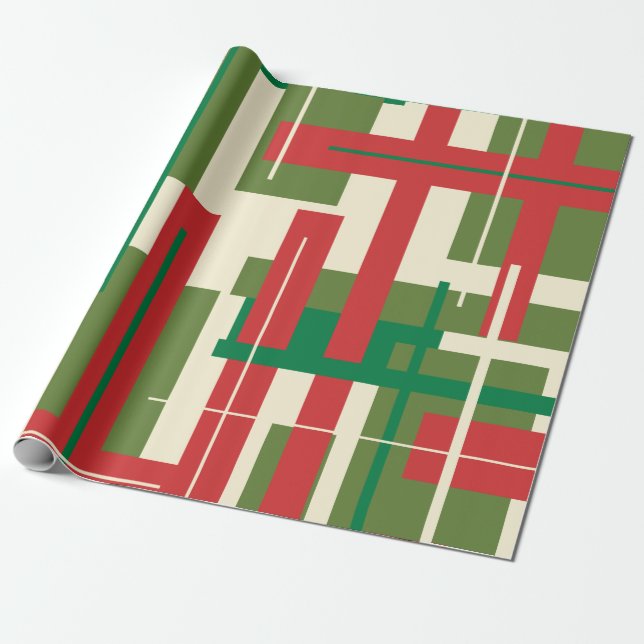 Papel De Regalo Navidades de resumen geométrico moderno de mediado (Desenrollado)