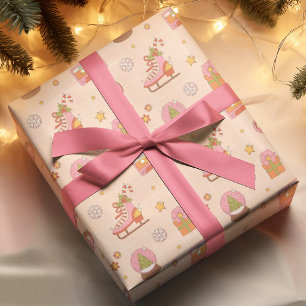 Papel De Regalo Navidades de Retro Groovy patines de vacaciones