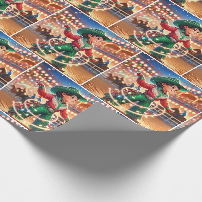 Papel De Regalo Navidades de Rodeo Niña Twirling (Esquina)