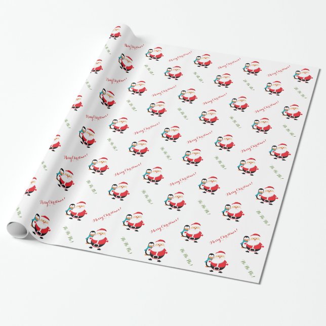 Papel De Regalo Navidades de Santa Claus, fiesta personalizado (Desenrollado)