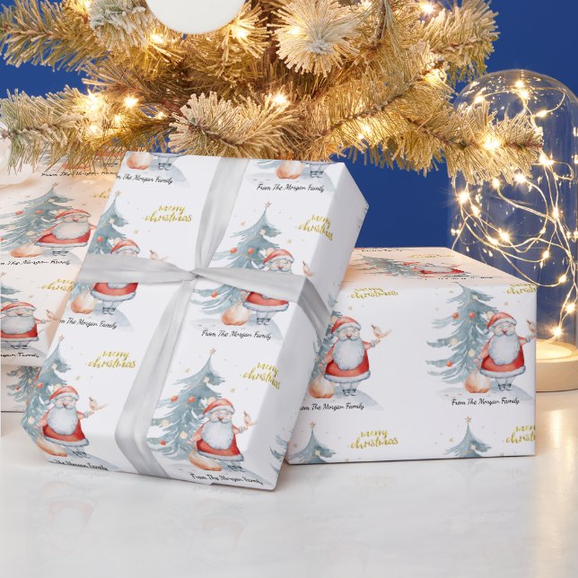 Papel De Regalo Navidades de Santa Claus Pine Tree (Vacaciones)