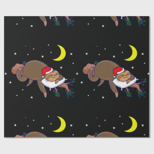Papel De Regalo navidades de santa claus sloth
