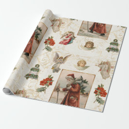 Papel De Regalo Navidades de Santa Claus Vintage Angel Elegant Scr