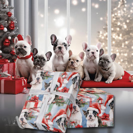 Papel De Regalo Navidades de Santa Paws envuelven edición francesa