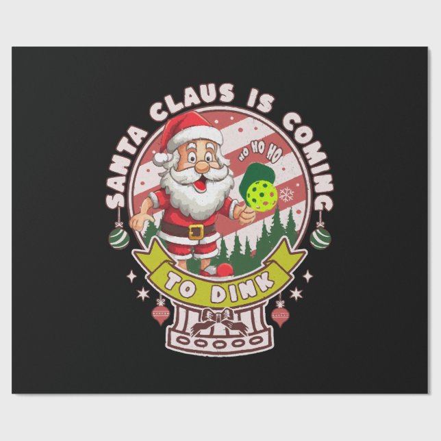 Papel De Regalo Navidades de Santa Pickleball, Funny Santa (Superficie plana)