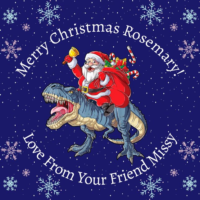 Papel De Regalo Navidades de Santa Riding Dinosaur personalizados (Subido por el creador)