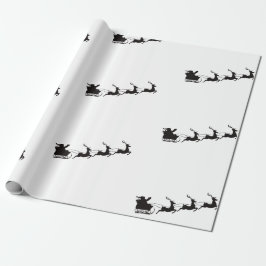 Papel De Regalo Navidades de Santa Sleigh y renos