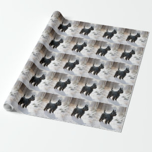 Papel De Regalo Navidades de Scottish Terrier Let It Snow