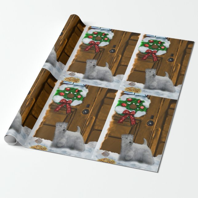 Papel De Regalo Navidades de Sealyham Terrier (Desenrollado)