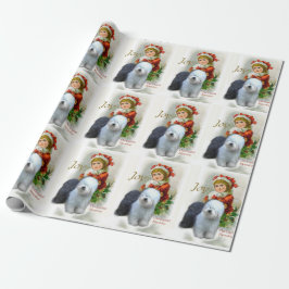 Papel De Regalo Navidades de Sheepdog ingleses viejos