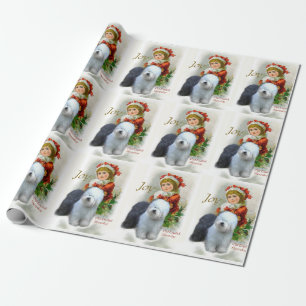 Papel De Regalo Navidades de Sheepdog ingleses viejos