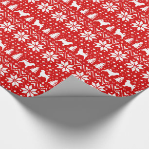 Papel De Regalo Navidades de siluetas de perro de agua portugueses