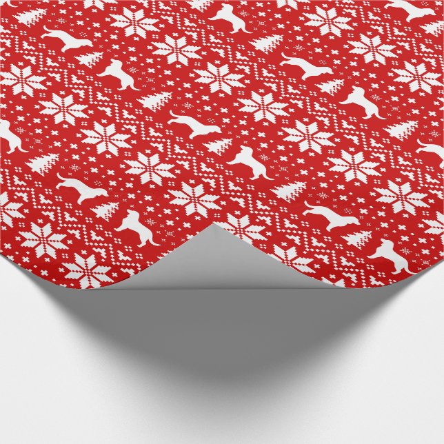 Papel De Regalo Navidades de Siluetas de Perro Español de Agua Ame (Esquina)