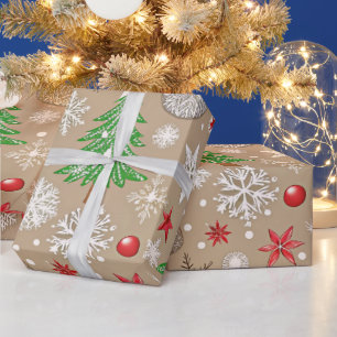 Papel De Regalo Navidades de Silvery Kraft festivo envolviendo pap