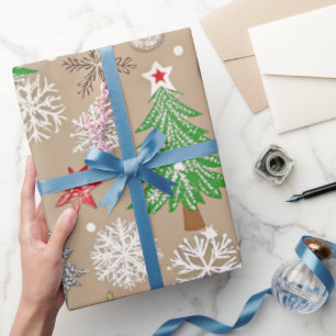 Papel De Regalo Navidades de Silvery Kraft festivo envolviendo pap