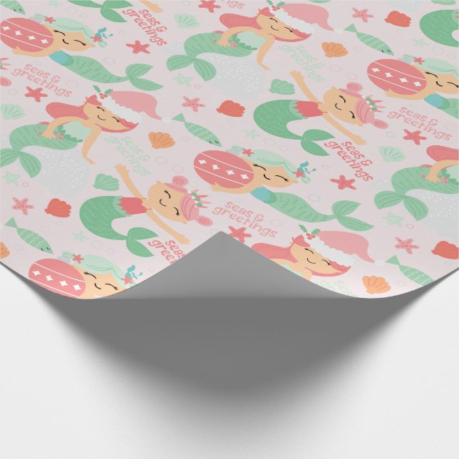 Papel De Regalo Navidades de Sirenas (Esquina)