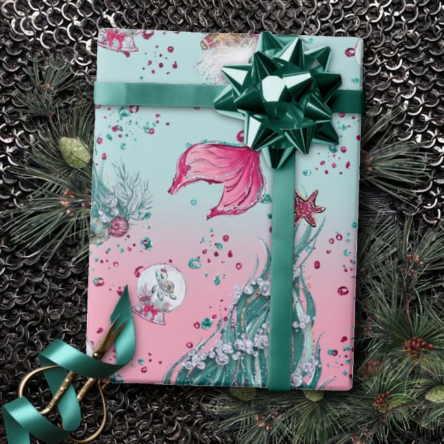 Papel De Regalo Navidades de Sirenas | Arsenales y árboles de rosa (Subido por el creador)