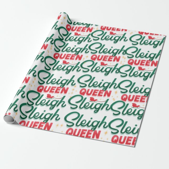 Papel De Regalo Navidades de Sleigh Queen Sleigh (Desenrollado)