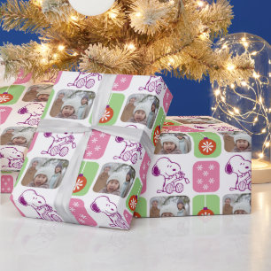 Papel De Regalo Navidades de Snoopy Pastel   Foto familiar