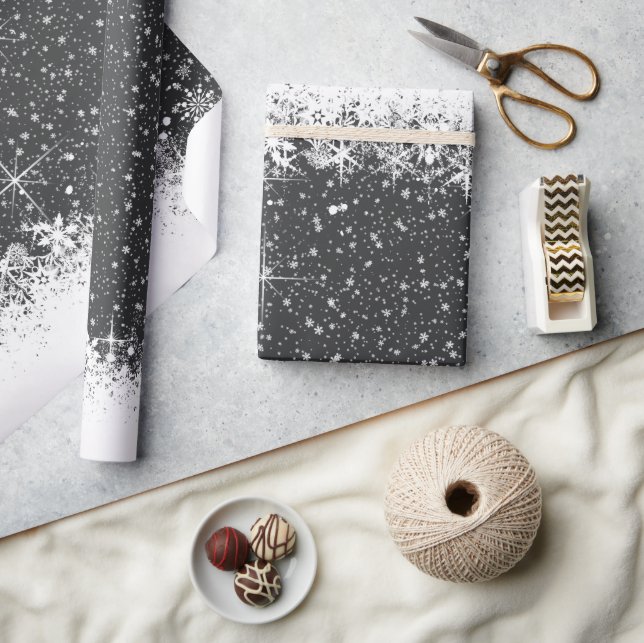 Papel De Regalo Navidades de Snowfall y Snow Borders ID728 (Artesanía)