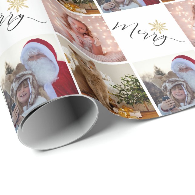 Papel De Regalo Navidades de Snowflake, Purpurina personalizado de (Esquina del rollo)