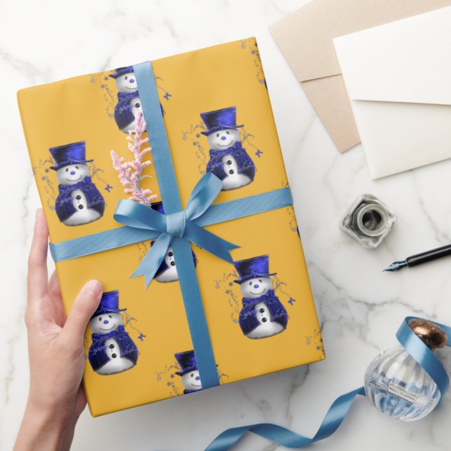 Papel De Regalo Navidades de Snowman Azul (Subido por el creador)
