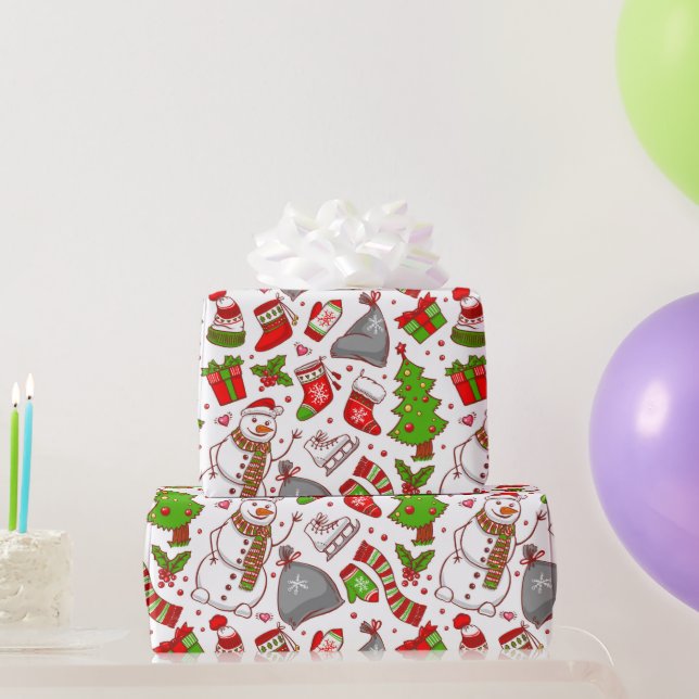 Papel De Regalo Navidades de Snowman mullidos días festivos (Regalos de fiesta)